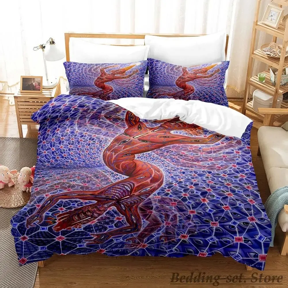 

New Alex Grey Bedding Set Single Twin Full Queen King Size Bed Set Adult Kid Bedroom Duvetcover Sets Anime parure de lit Bed