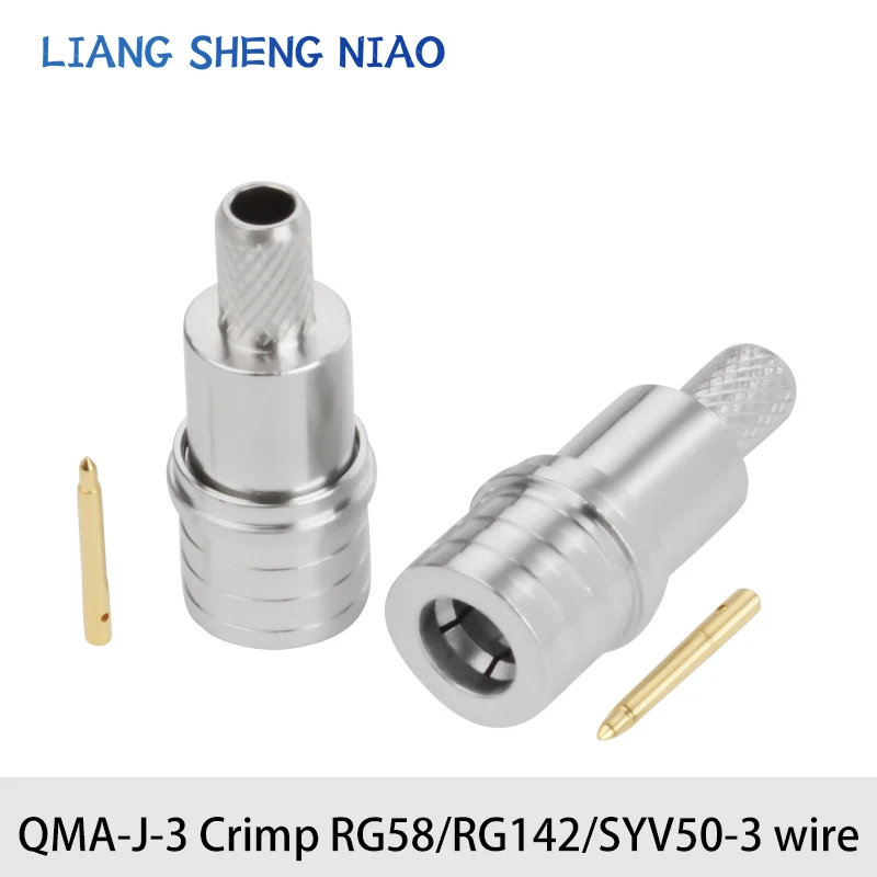 Full copper QMA-J-3QMA male RF coaxial connector crimping RG58/RG142/SYV50-3 wires, etc