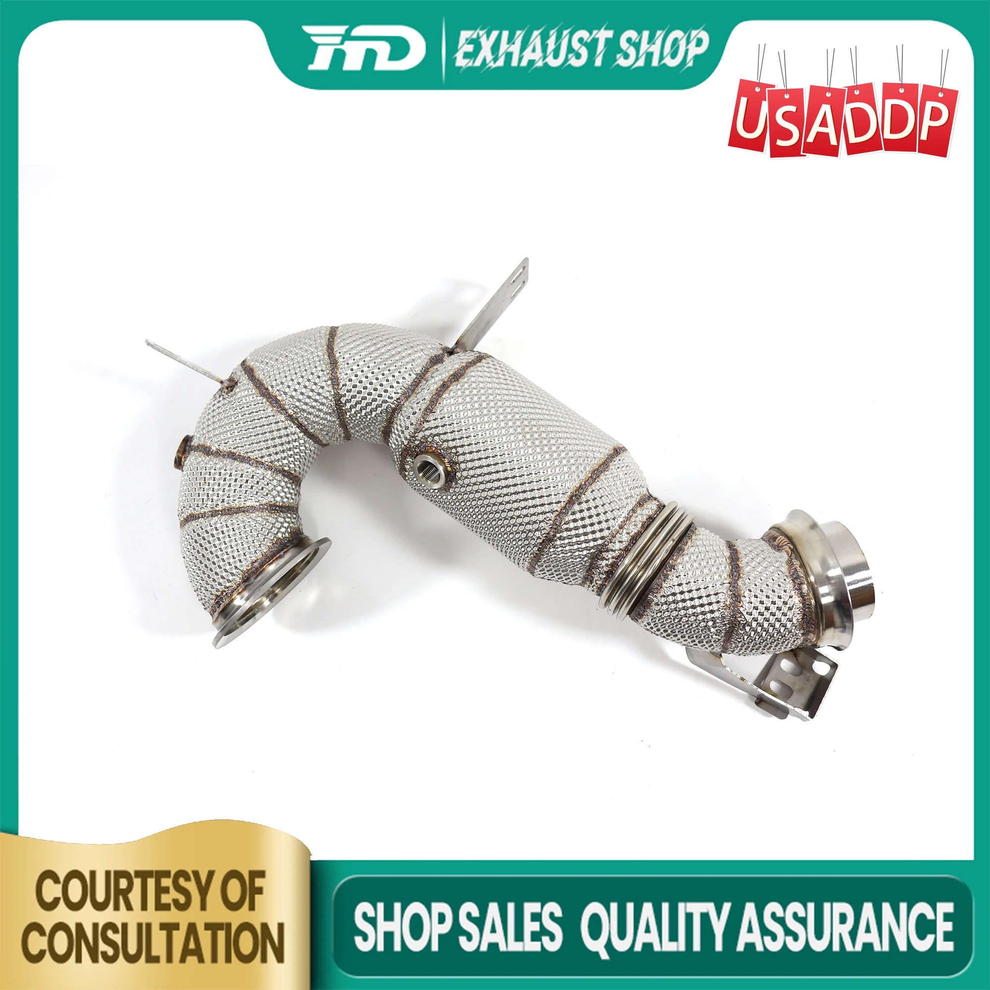 

HMD Exhaust Downpipe for Mercedes-Benz AMG E53 W213 SS304 Heat shield Exact Fit Lossless Installation