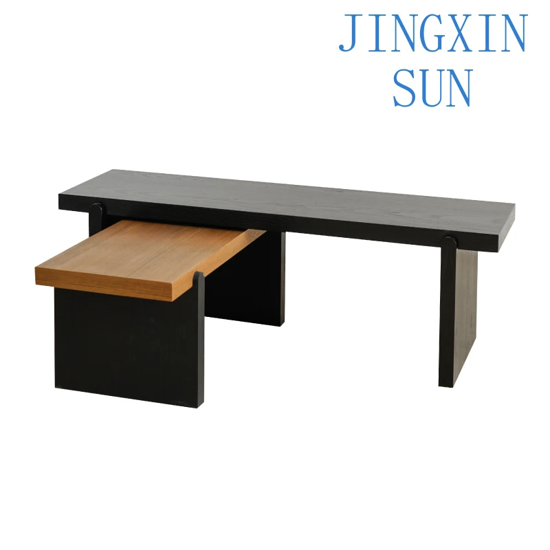 Solid Wood Rubik's Cube Combination Coffee Table for Living Room Freely Define Smart Layout Rectangular Edge Modular Nesting