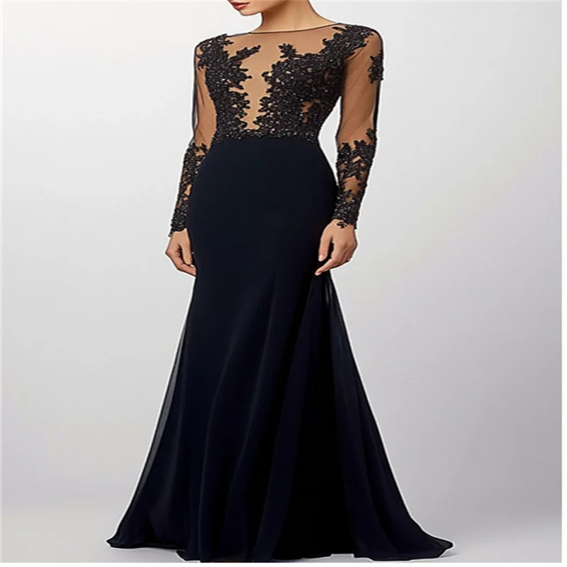 

Black Gown A-Line Prom Dresses Elegant Formal Wedding Floor Length Sleeveless Square Neck Satin with Ruffles Slit Shouder Flower