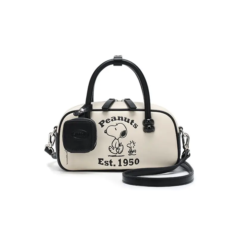 

Kawaii Snoopy Leather Message Tote Chain Bag Women's Cartoon Handbag Fashion Quality Shoulder Crossbody Purse Large Capacity
