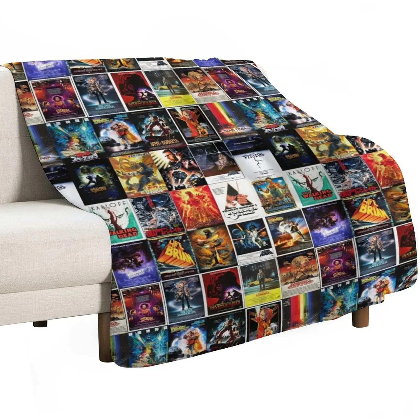 25 Iconic Movies, Movie Poster Collage , Man cave poster, Movie Lover Gift Throw Blanket Loose Soft Beds Blankets