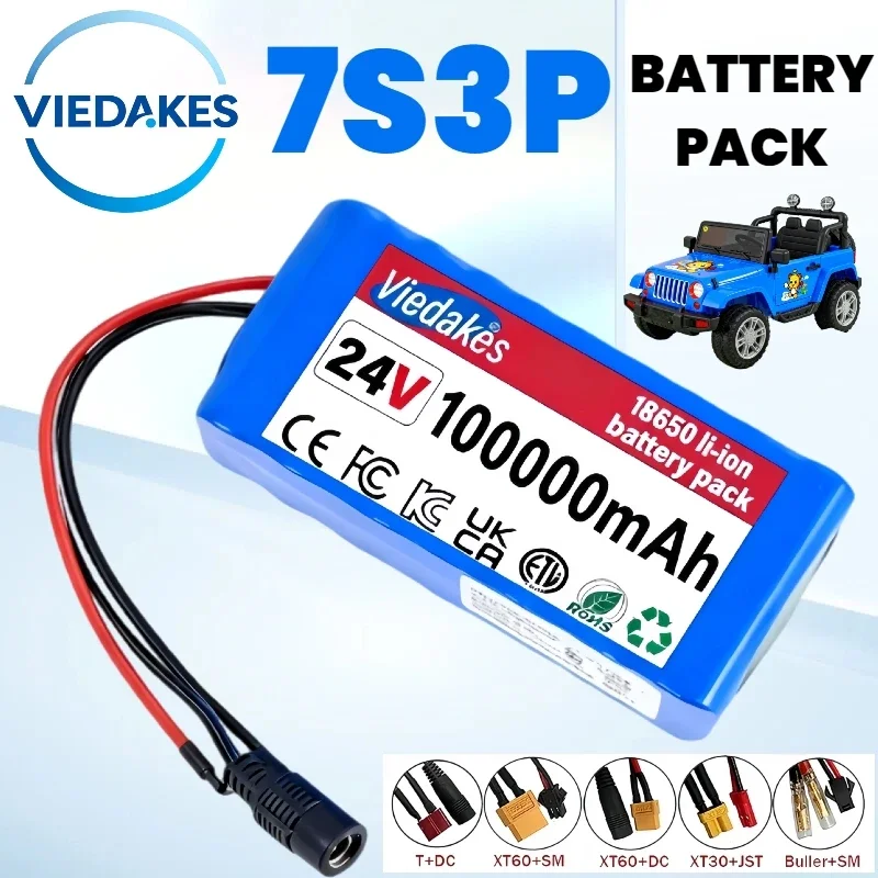 🔋 حزمة بطارية 7S3P، 24 فولت 100 أمبير 18650 بطارية ليثيوم أيون، ✅ للدراجات ذات المحركات الكهربائية، سكوتر الدراجة الإلكترونية، كرسي متحرك، بطارية سيارة لعبة 🔥 #1