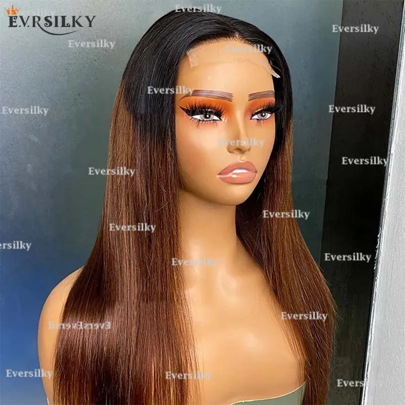 

Ombre Brown hair Straight 13x6 lace front wig with Baby hair Transparent lace 360 front wig Remy Martin hair 5x5 lace