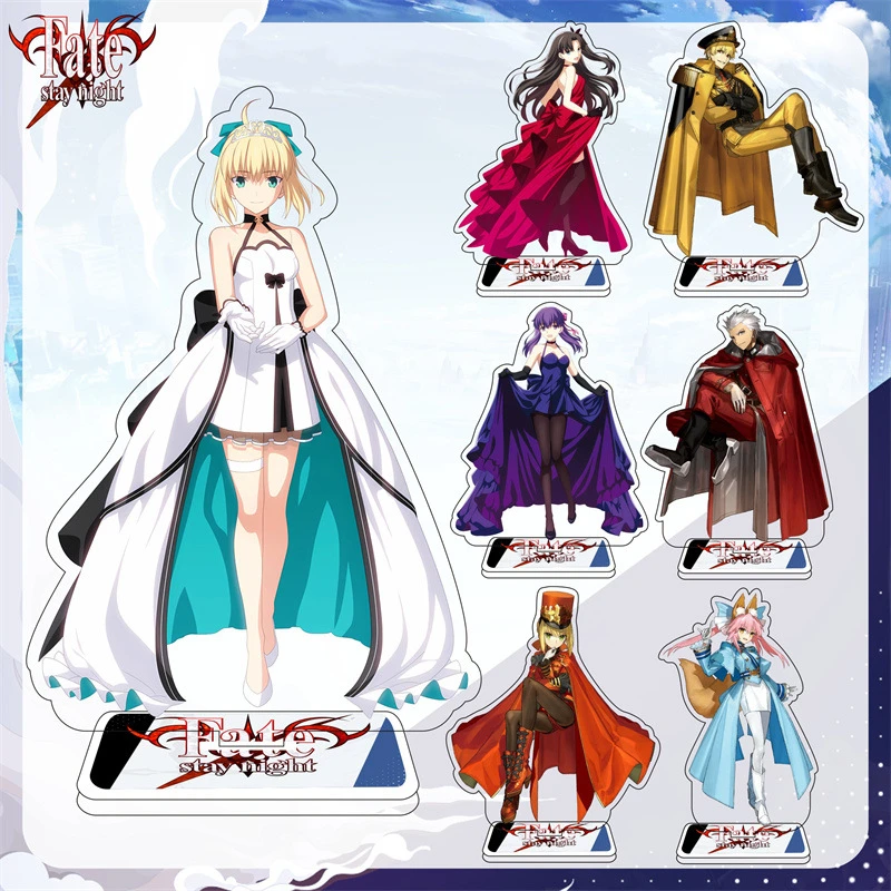 

Anime Fate Stay Night Figures SABER Rin Tohsaka Gilgamesh Altria Pendragon FGO Acrylic Stand Model Plate Desk Decor Stand Gifts