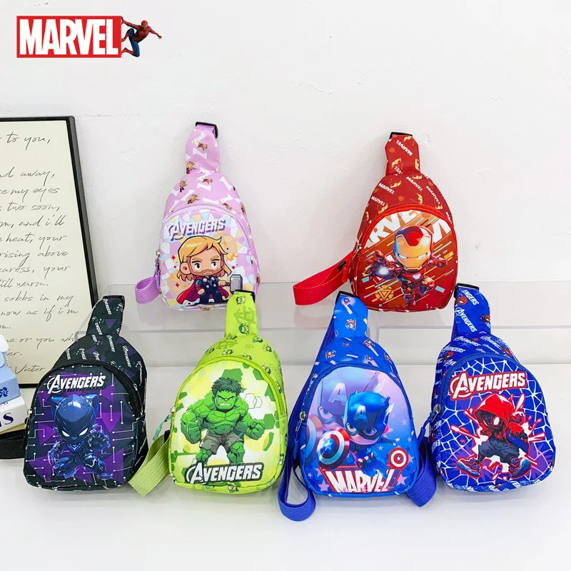 

2025 Marvel Children's Chest Bag Spiderman Captain America Ironman Shoulder Bag Backpack Crossbody Bag Kids Toys Birthday Gifts