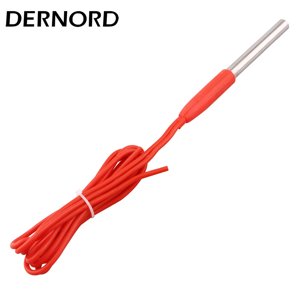 DERNORD Cylindrical Cartridge Heating Element with Water Proof Cable 24v Tubular Immersed Heater 50w/100w/200w/300w/400w