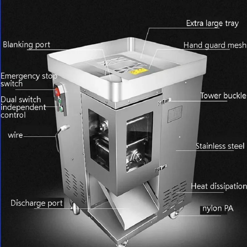

Commercial Stainless Steel Meat Slicer Cube Crushing Machine Flky Cutting Electric Cutter 110V 220V