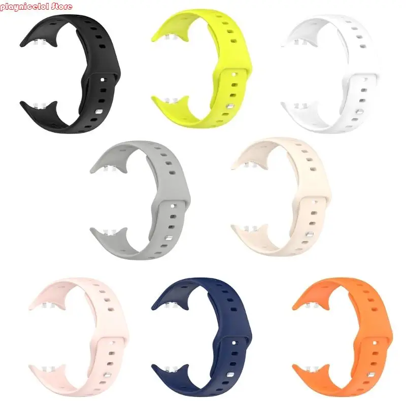 E8BA 세련된 통기성 통기 실리콘 손목 스트랩 땀 방지 웨어러블 팔찌 5 일상 사용 퀵 릴리스 벨트 편안함