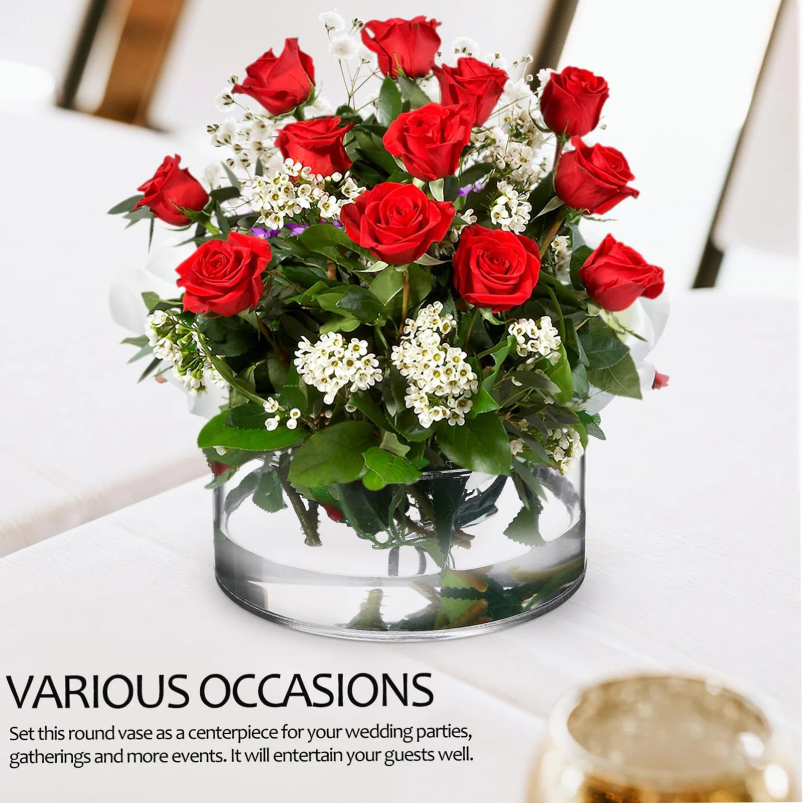 1pc Clear Round Acrylic Flower Vase 12 Holes Centerpiece Vases Multifunctional desktop decoration home decor for birthday party