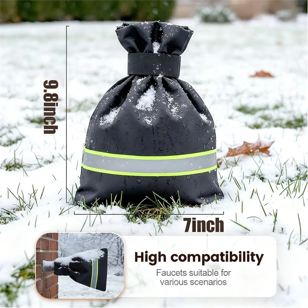 

4 шт. чехлы для уличных смесителей на зиму, 9,8 x 7 дюймов, водонепроницаемые нагрудники для защиты от замерзания, необходимые для зимнего дома