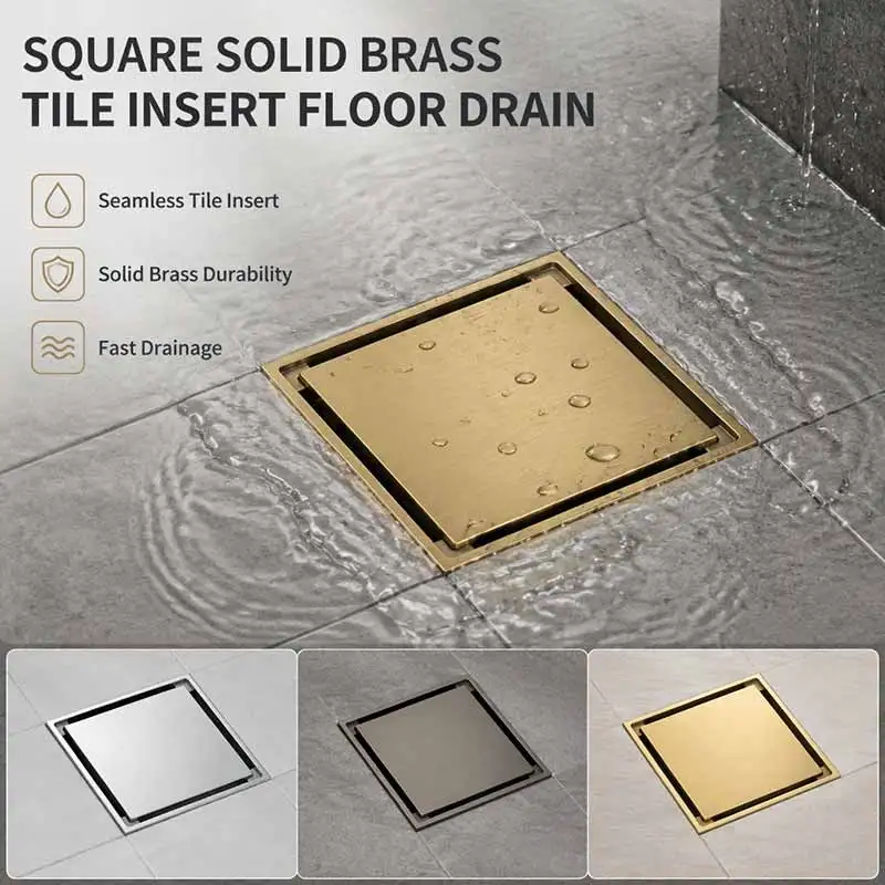 Brass Floor Drain Core Large Flow Fast Draining Anti Clog Deodorant Drain Strainer For Shower Bathroom Kitchen Washing Machine