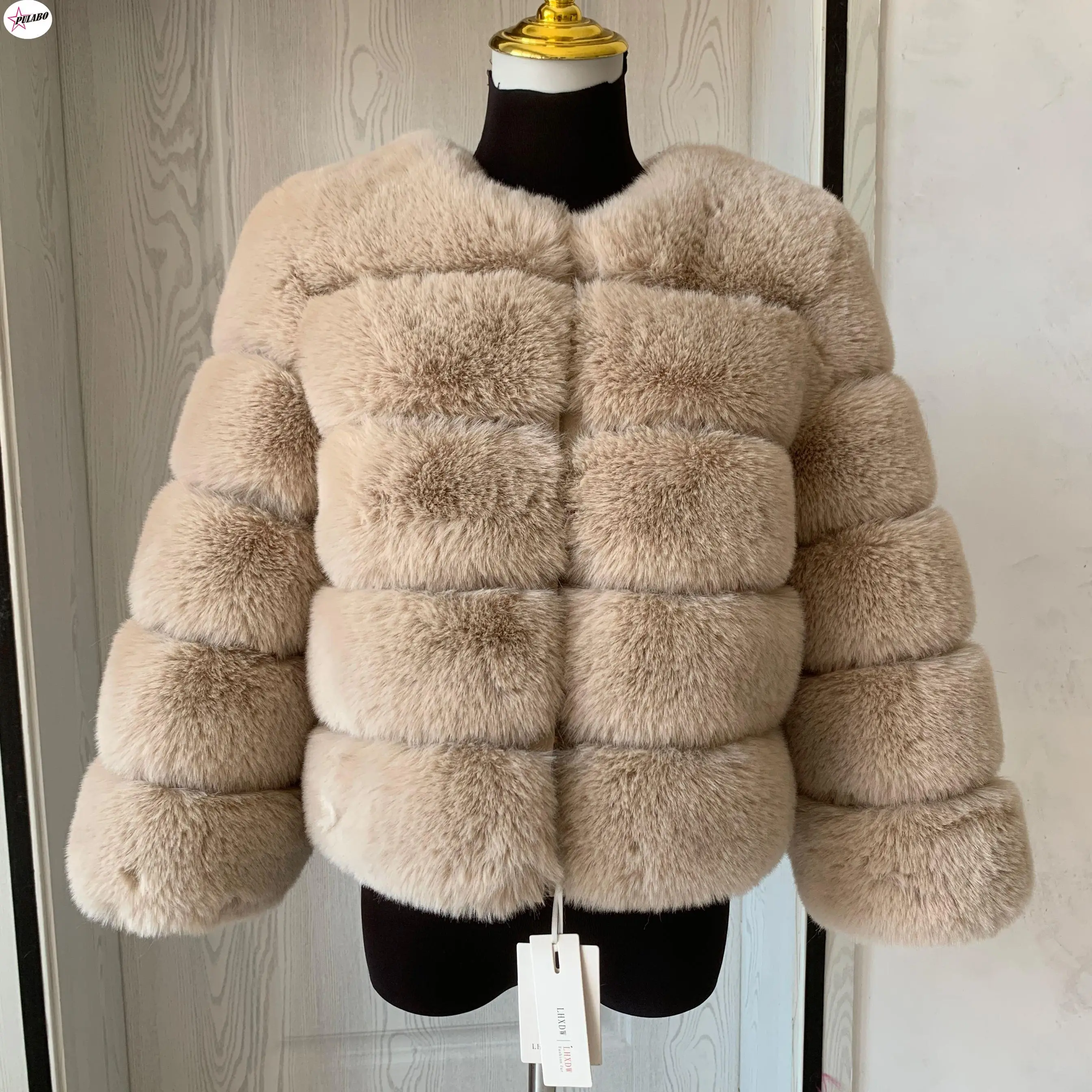 

PULABO Women's Fashion faux fur coat Autumn Winter women short Faux fox fur fluffy jacket high quality Ladies furry coats