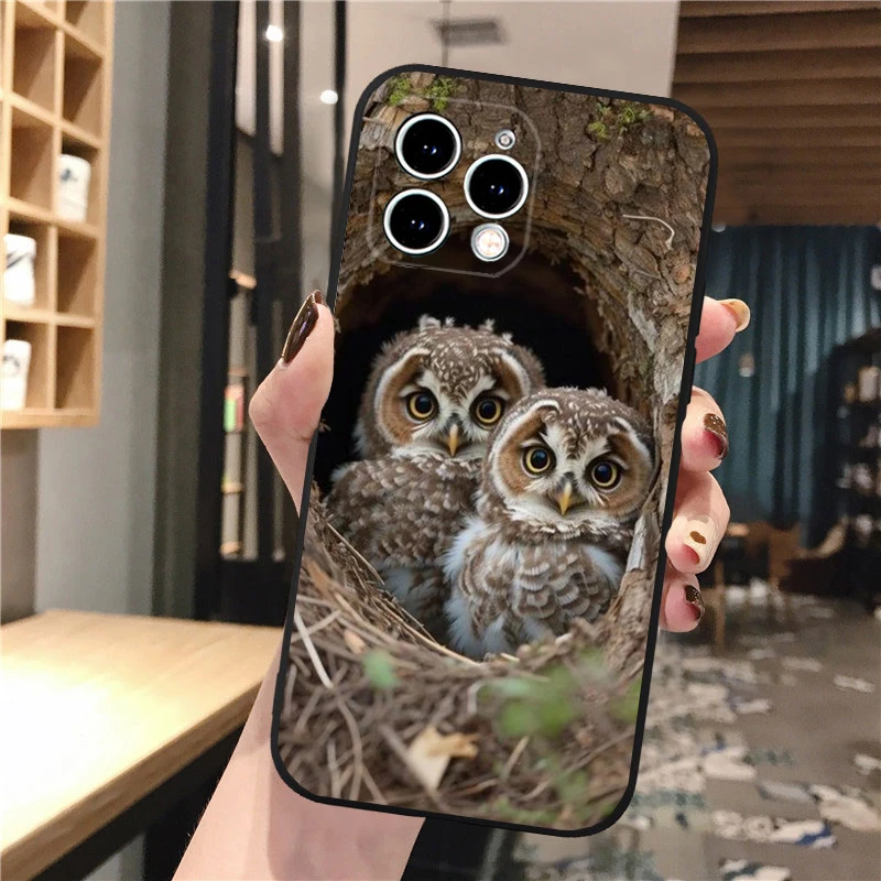 

Phone Case Carcasa Funda For iPhone 17 Pro Max 17 Air 16 15 14 13 Pro Max 15 16 Pro 15Plus Owls Animal