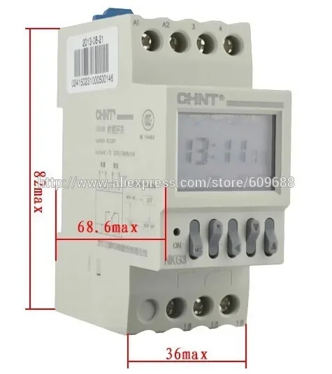 Original CHINT NKG3 NKG-3 LCD Microcomputer astro Time Switch based on latitude DIN RAIL DIGITAL timer programmable relay