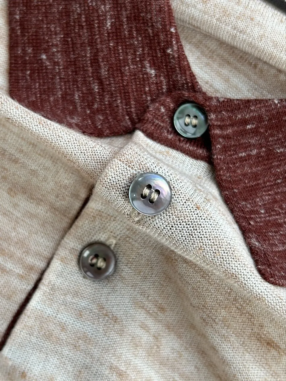 Mens Old Money Style Color Block Melange Embroidery Turn Down Collar Wool Linen Blended Knitted Short Sleeve Polo Shirt  lp