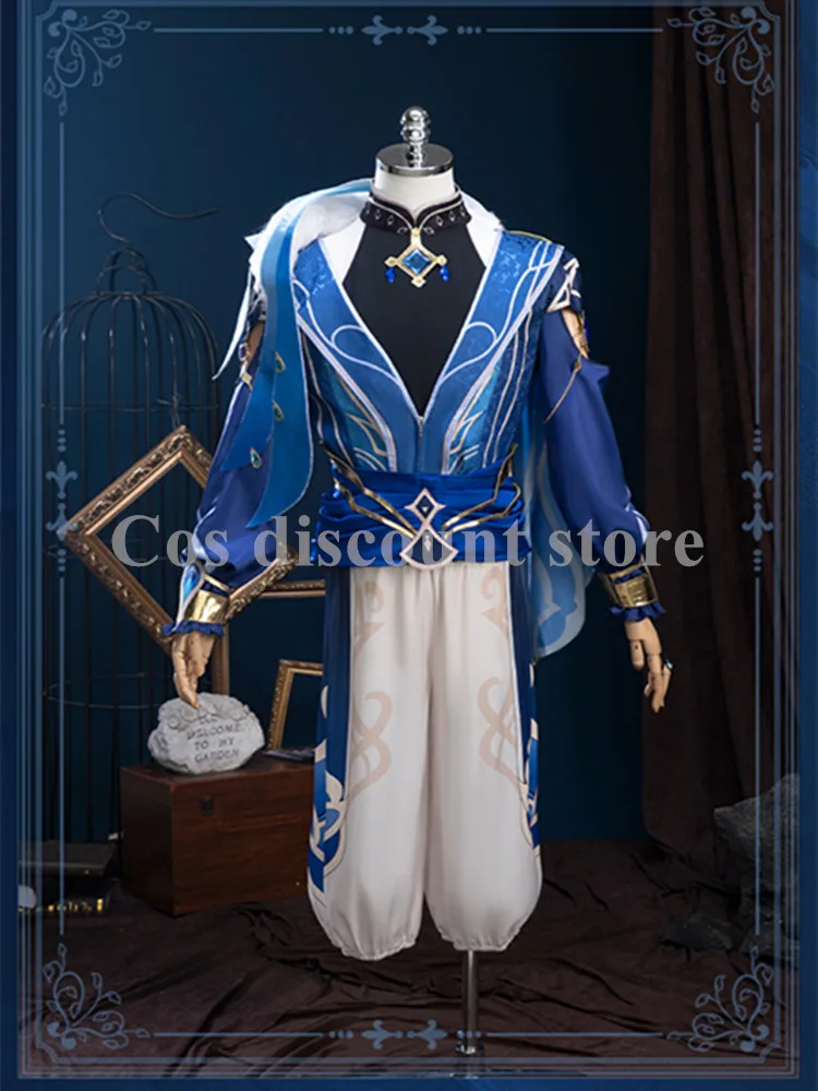 

Kaeya Cosplay Game Suit Genshin Impact Anime Men Gorgeous Uniform Costume Halloween Party Kaeya Role Play Outfit Stock