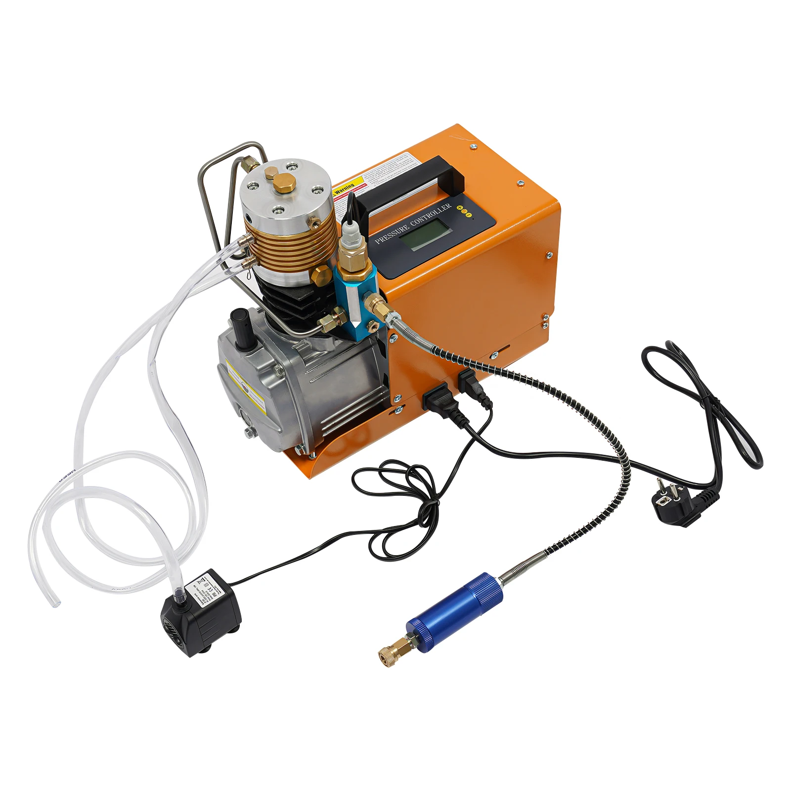 300Bar Hogedruk Luchtpomp Draagbare PCP Luchtcompressorpomp 220V 1.8KW Elektrische Inflatiepomp met Olie-Waterafscheider 2800 RPM - afbeelding 2