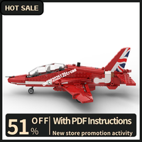 New Classic Battle Aircraft Moc T1 Red Arrows Model Building Blocks Fighters Airplane Weapon Diy Creative Ideas Kids Toys Gift