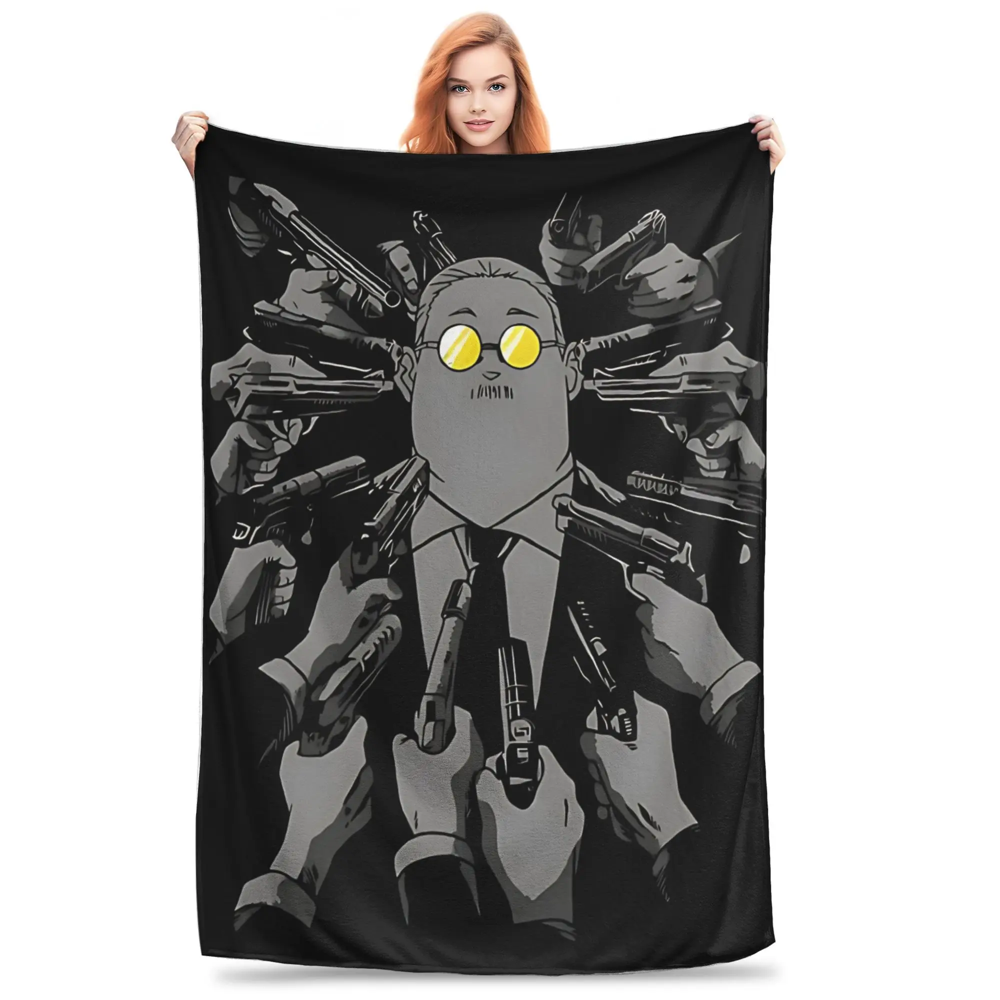 

All Weapons Aimed at Sakamoto Flannel Throw Blanket Blanket for Home Outdoor Ultra-Soft Quilt,