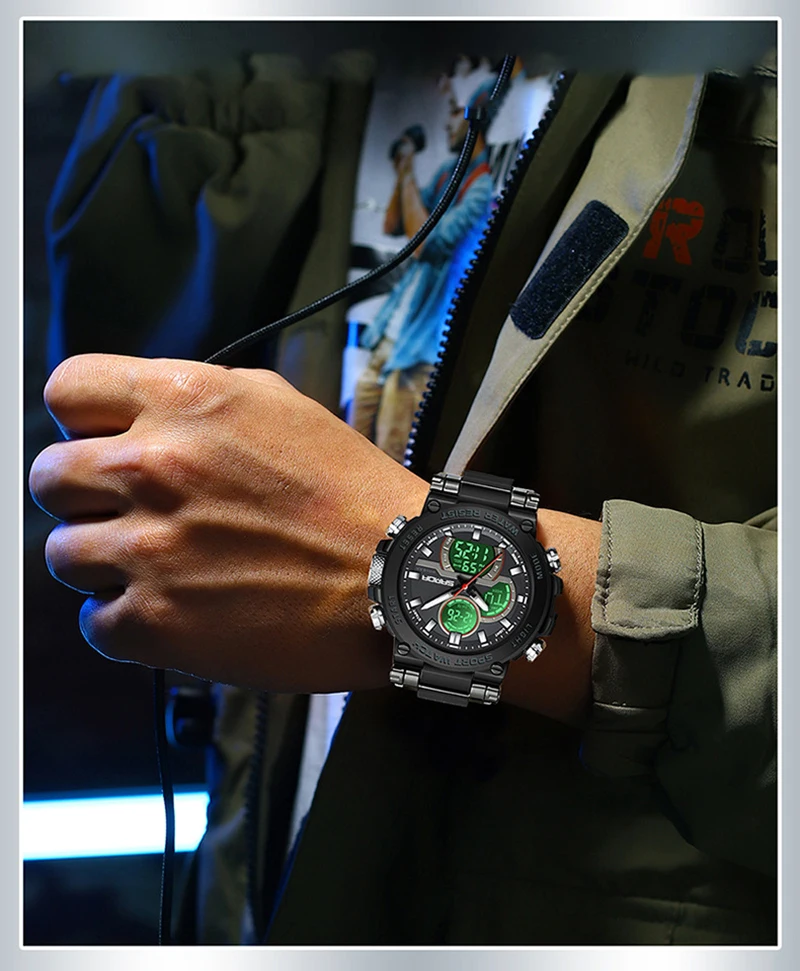 CQ267 세련된 남성용 시계, 개인화되고 멋진 학생 시계, 야간 조명 전자 시계, 시계, 남성용 선물 시계