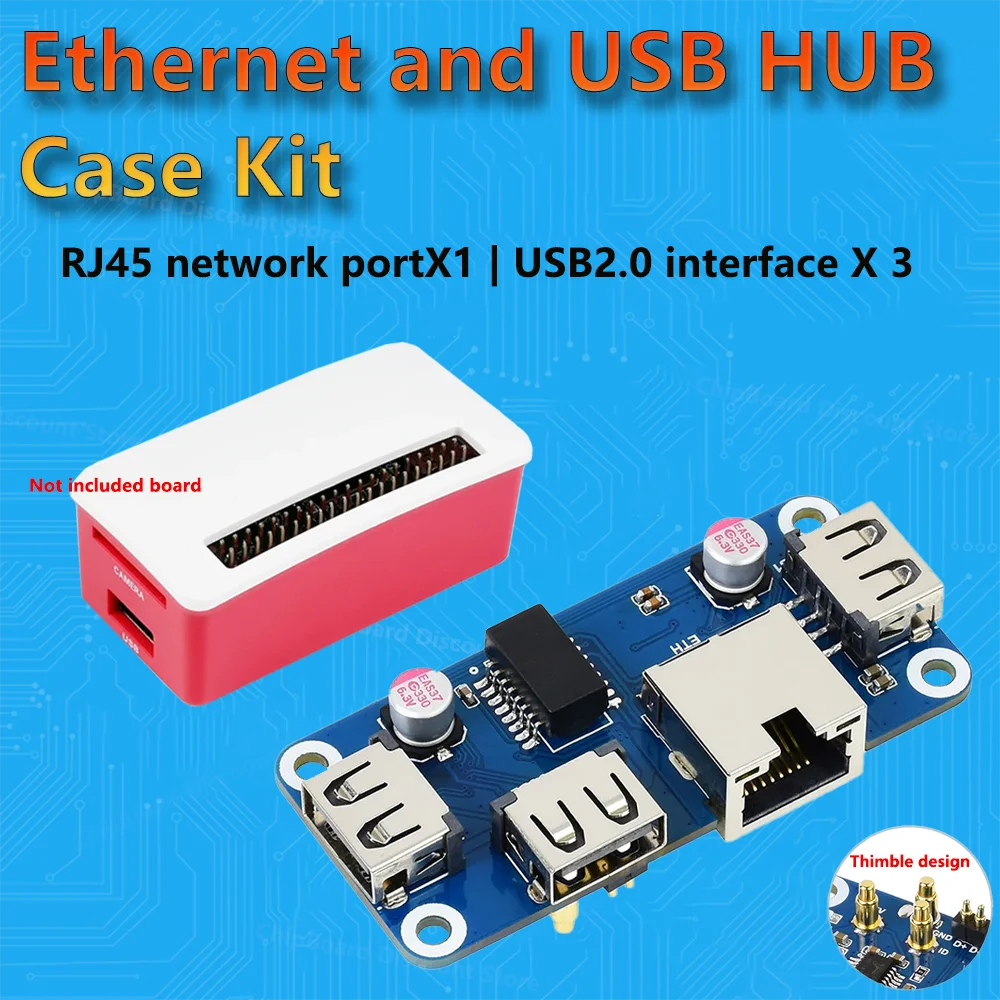 

Raspberry Pi Zero Ethernet / USB-концентратор (B) для Raspberry Pi Series 1, интерфейс RJ45 3 x USB 2.0 и вариант корпуса