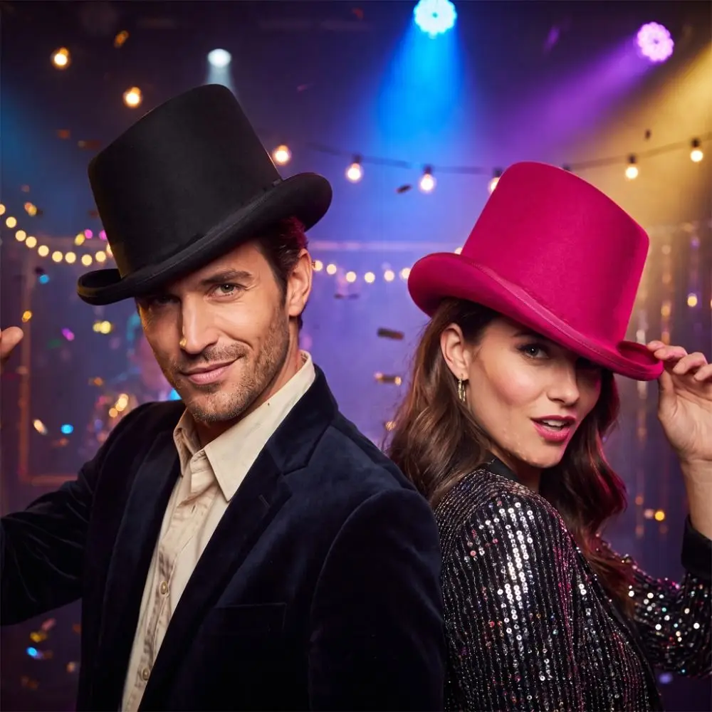 Retro Angled Edge Fedora Hat British Style Bucket Hat Top Hat Multicolor Slanted Top Magician Hat Carnivals