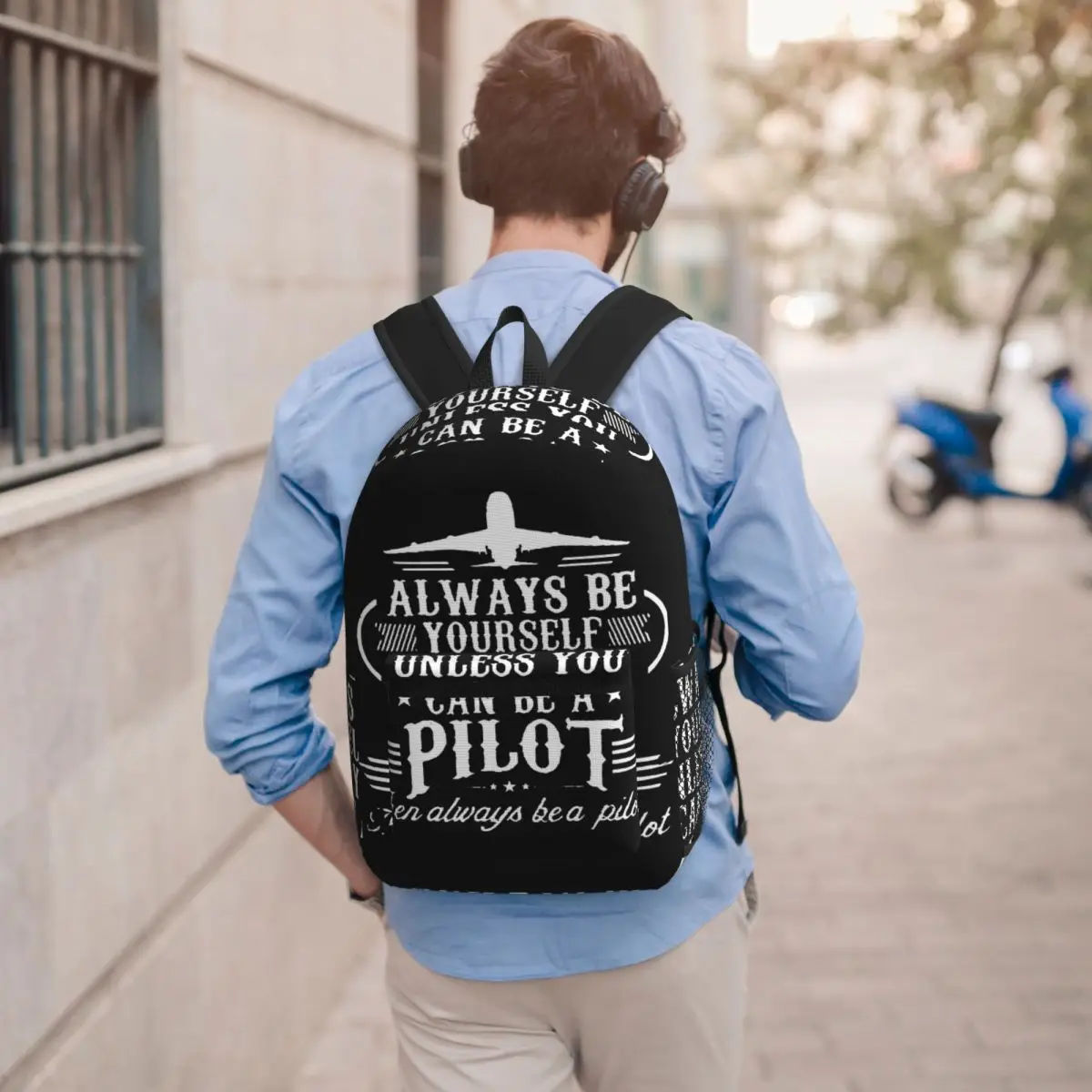 Born To Fly Captain Stripes Flight Pilot Aviation Aviator Airplane Backpack Daypack Kids BookBag School Bag Shoulder Bags view 5