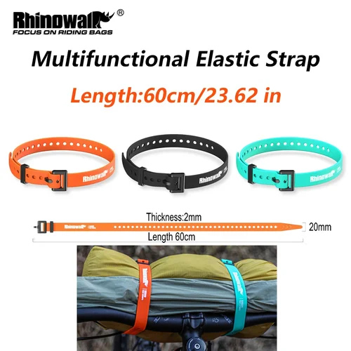 Correa de escala elástica de plástico TPU Rhinowalk con Clip, correa de carga de goma de seguridad, corbata compacta, correa de alta resistencia, accesorios de ciclismo