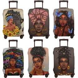 Afro Woman Luggage Cover Black Girl Travel Suitcase Protector Elastic Anti-Scratch Washable Baggage Cover Suitable L 25-28 In