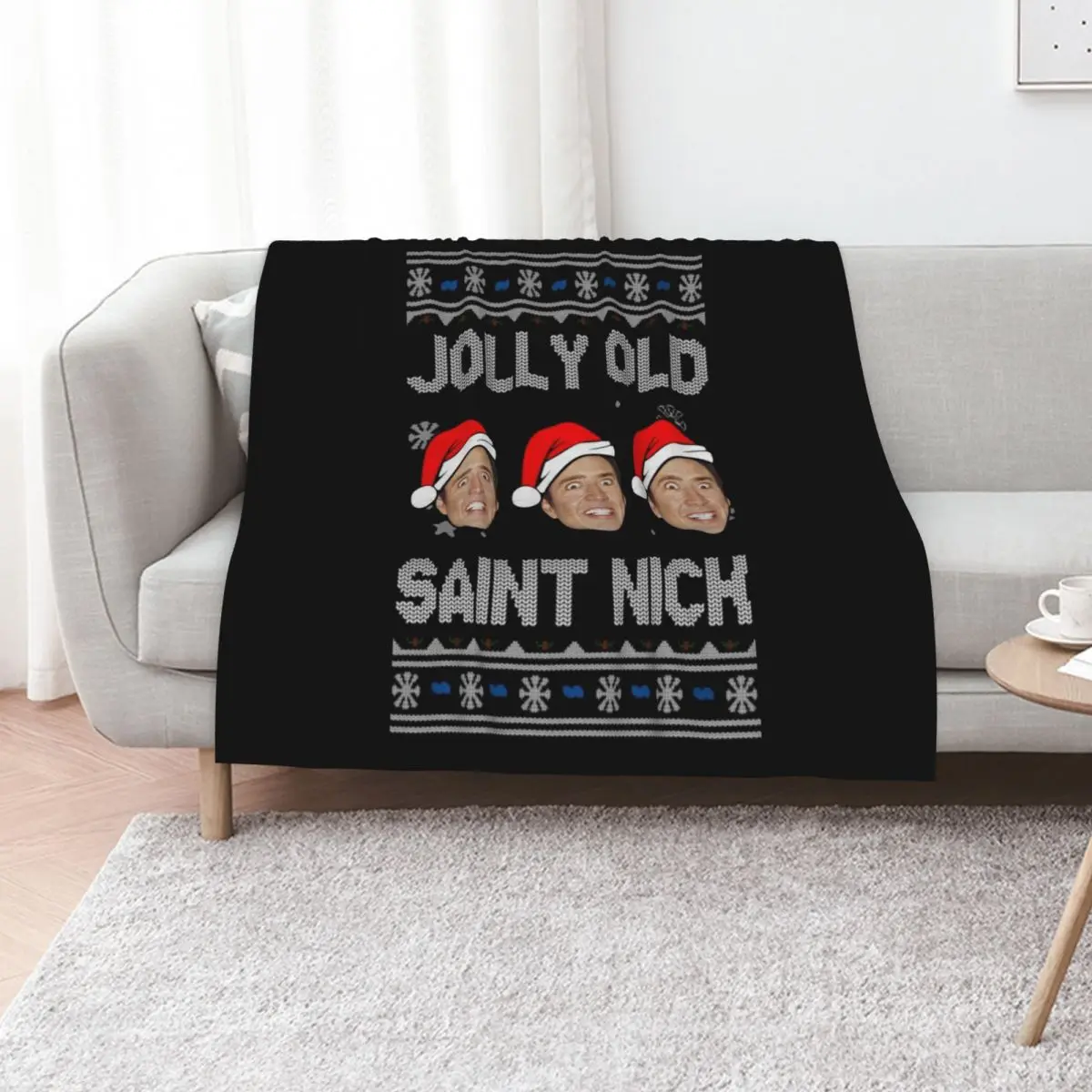 Jolly Old Saint Nick Nicolas Cage Christmas Throw Blanket Thin Plush Beach Blankets For Bed for babies Blankets