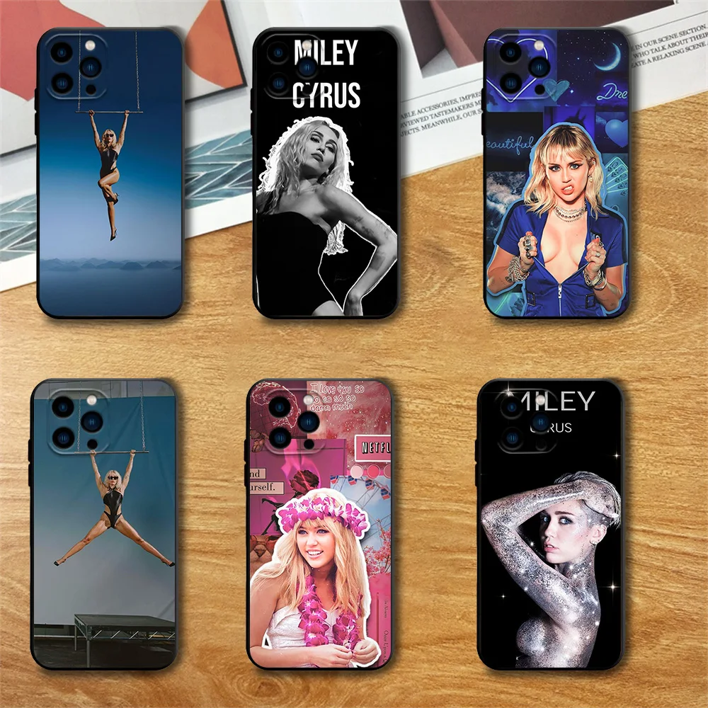 Singer M-Miley C-Cyrus Phone Case For Samsung S23 S22 ULTRA A22 A23 A32 A34 A52 A53 A54 A71 A72 A73 Black Soft Silicone Cover