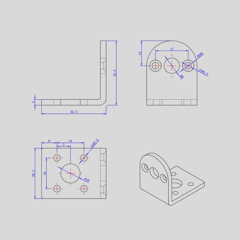 25mm deceleration motor fixed bracket intelligent car robot accessories small motor fixed seat horizontal installation bracket