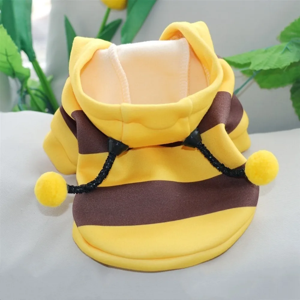 Bee Pet Puppy Coat Apparel Outfit Fleece Clothes Dog Cat Hoodie Fancy Costume Halloween Cosplay Sweater Dog Hoodies