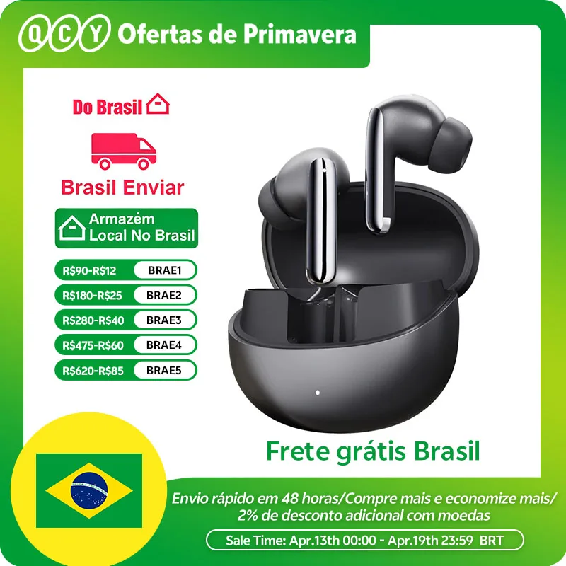 QCY MeloBuds Pro ANC Bluetooth 5.3 Fones de ouvido, ANC híbrido 46dB, Hi-Res, Earbuds LDAC, fones de ouvido 6 Mic, detecção intra-auricular 34H