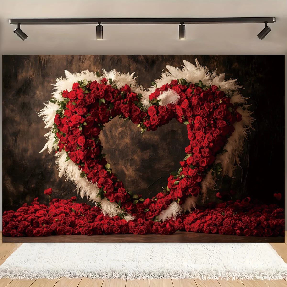 赤い花のハートの写真の背景,バレンタインデー,結婚式,母の日,マタニティの肖像画,誕生日,写真スタジオのアクセサリー