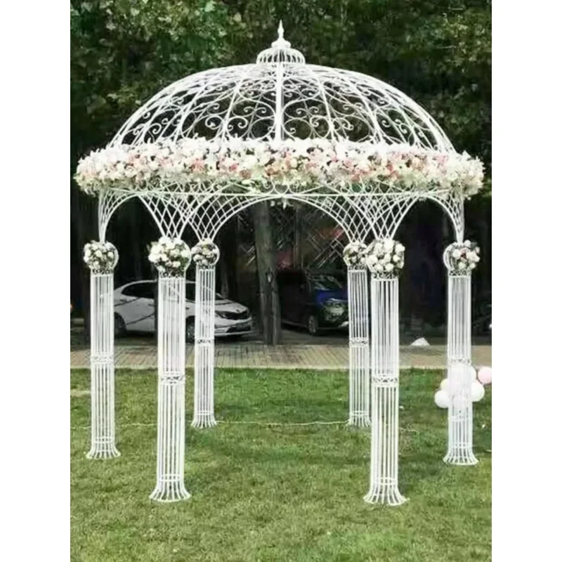 Net Red: European-style round pavilion, leisure wrought iron yurt villa, movable pavilion, outdoor courtyard