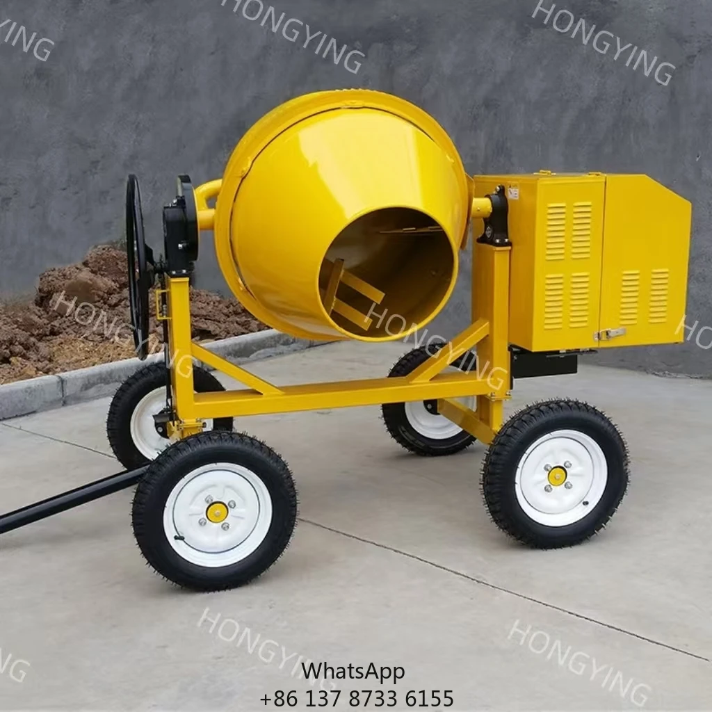 Mini Professional Manufacture Portable Concrete Mixer Yellow Unique Marketing Steel Motor Power