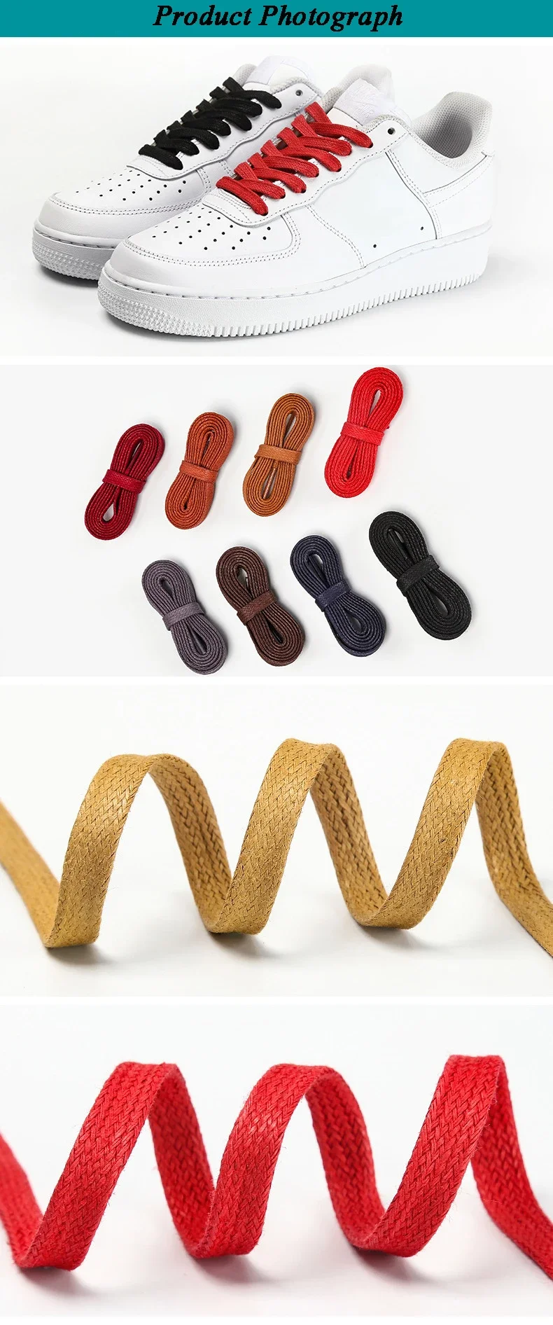 Flache Unisex-Schnürsenkel aus gewachster Baumwolle, wasserdichte Schnürsenkel, flache Lederschnürsenkel, lässige Turnschuhe, 0,8 cm Breite, Schnürsenkel für Männer und Frauen – Detail 7