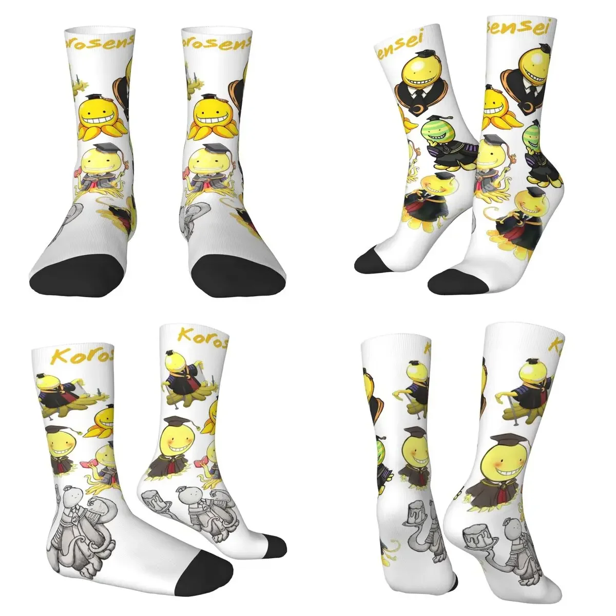 

Assassination Classroom Octopus Koro Sensei Socks Harajuku Sweat Absorbing Stockings All Season Long Socks for Unisex Day Gifts