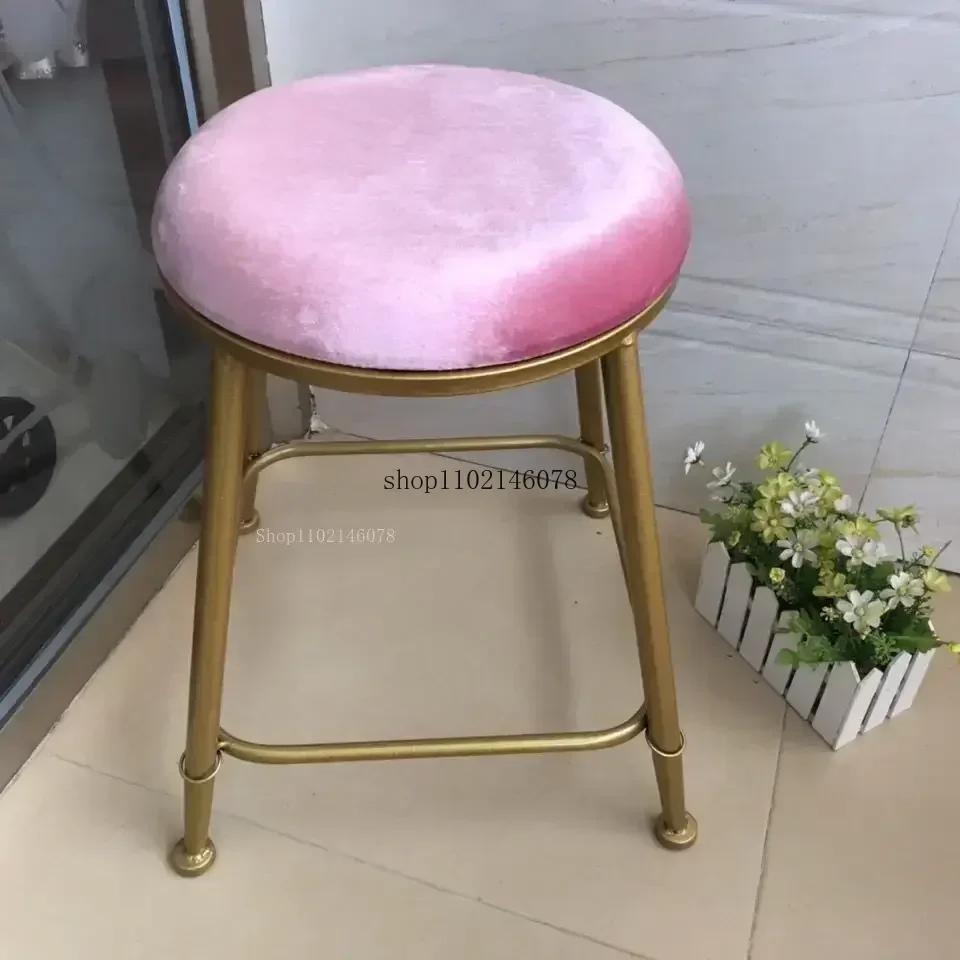 Modern Minimalist Bedroom Dressing Chair Bar Stool Makeup Stool Girl Nail Stools Small Round Vanity Stools Living Room Ottomans