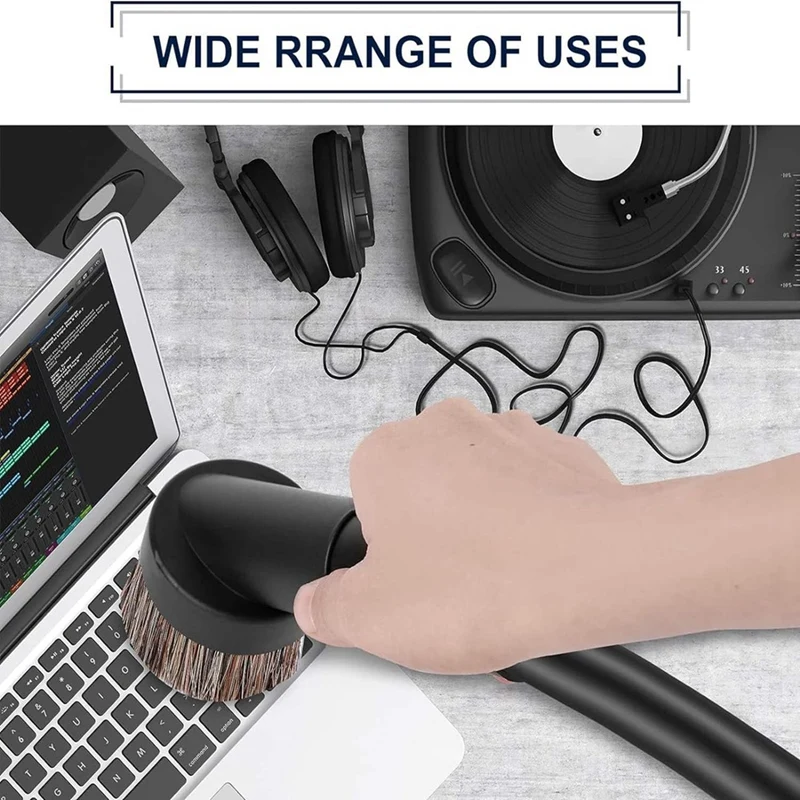 فرش مكنسة كهربائية مرفقة، فرش أرضية فرش مستديرة مع محول 1.06 بوصة إلى 1.37 بوصة، فرشاة رأس مفرغة متينة