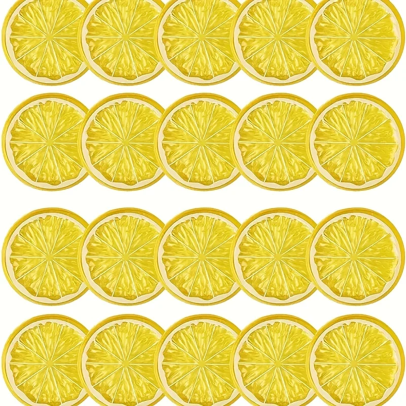 20er-Pack gelbe Zitronenscheiben – ideal für Heimdekoration, Weihnachten, Thanksgiving, Valentinstag, Muttertag, Abschlussfeier, Wiedersehen
