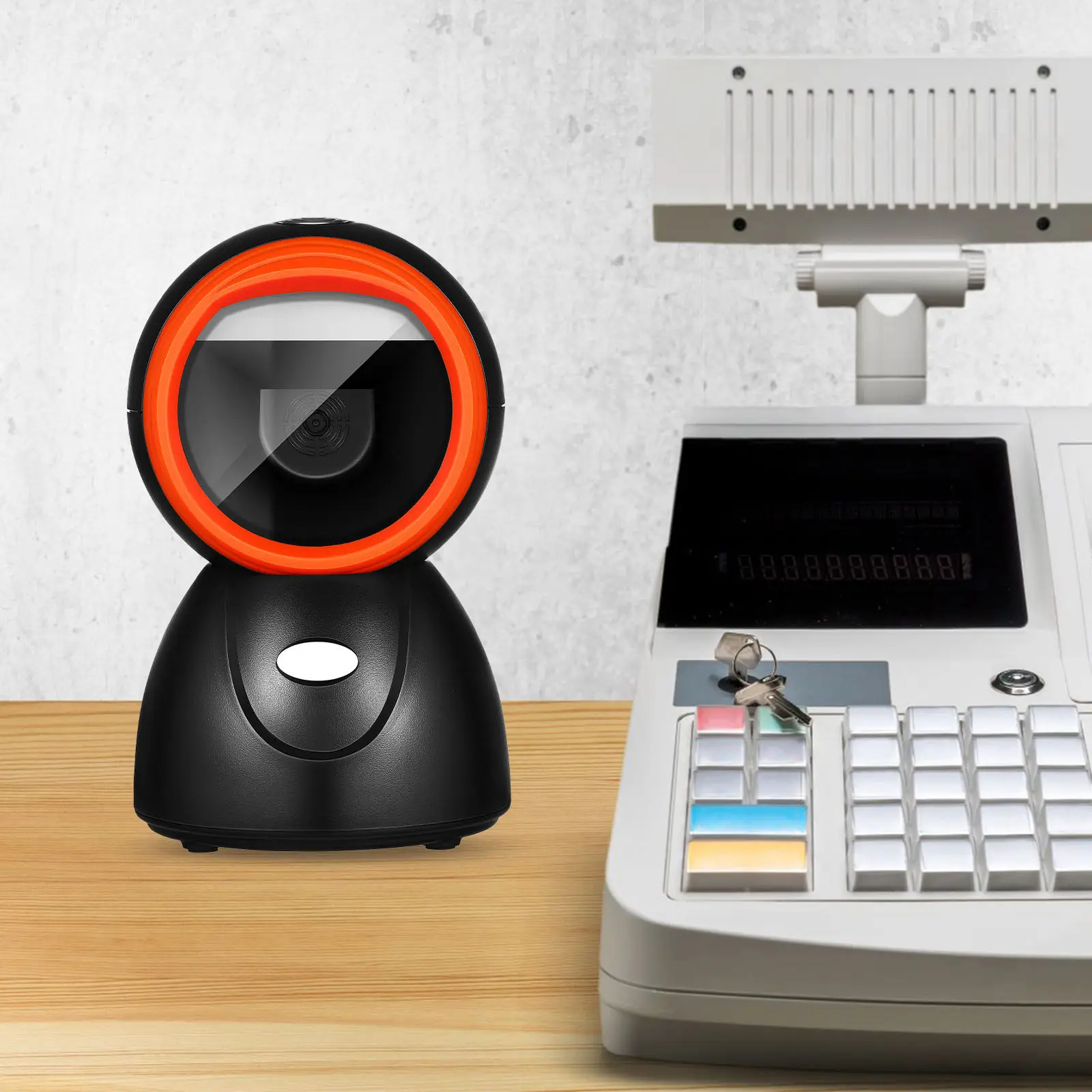 Ball-Shaped Barcode Scanner for Supermarket, Retail & Inventory Management – Desktop Intelligent Code Reader