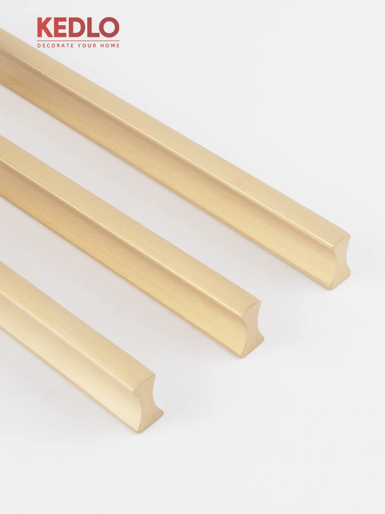 KEDLO Moderner, minimalistischer, massiver Messing-Schubladengriff für Küchenschränke mit goldenen Griffen – Detail 6