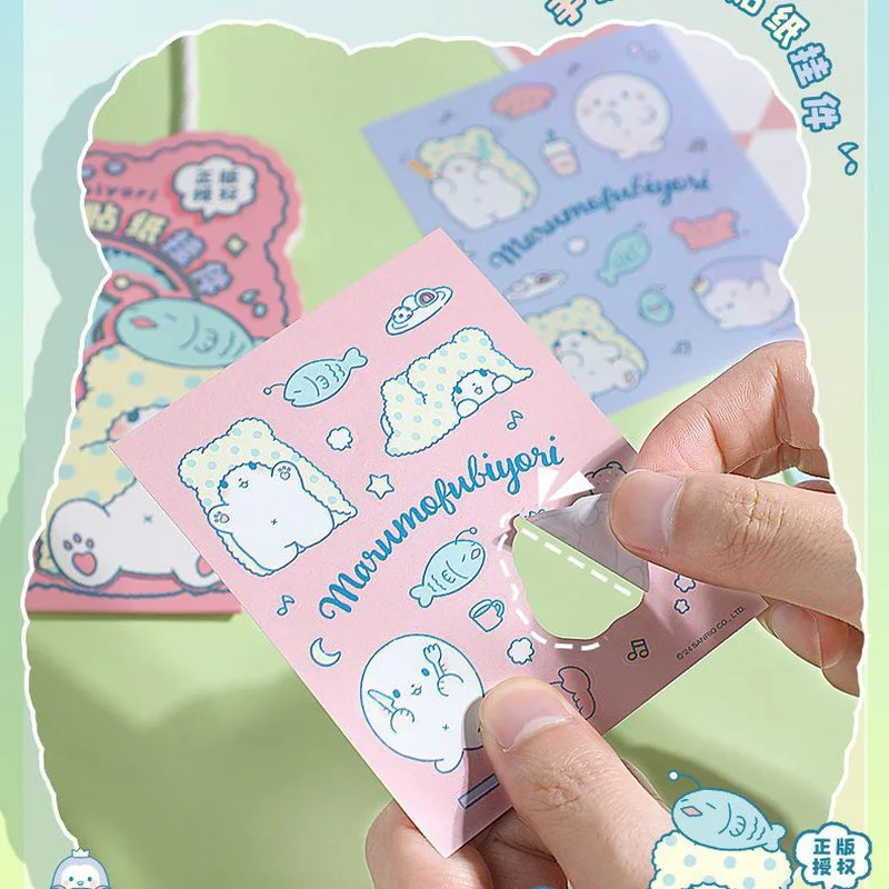 24pcs Sanrio Stationery Stickers Office Supplies Kawai Marumofubiyori Blanket Bear Guka Sticker Set Student DIY Creative Gifts