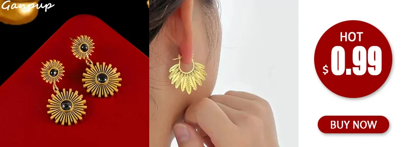 GANPUP 316l Edelstahl Naturstein Muscheln Baumeln Ohrringe Frauen 18k PVD Überzogene Mode Urlaub Schmuck Wasserdicht Geschenk – Detail 2