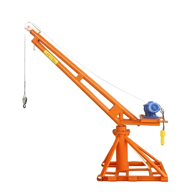 Full 360 Degree Rotatable Portable Outdoor Lifting Crane Constructed With Thickened Square Steel Pipe Robust Pressure Resistant