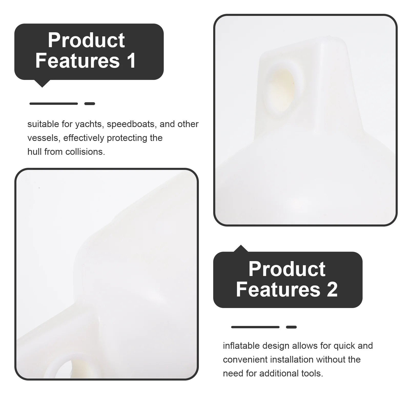 

Yacht Bumper PVC Material Inflatable Easy Install Stain Resistant Boat Docking Protector Boat Bumper Kayak Docking Protector